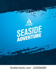 Seaside Adventure Grunge Vector Background