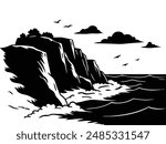 Seaside Bluffs Rocky Cliffs Silhouette