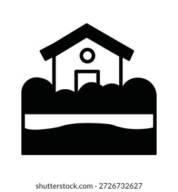 Icono de Vector de Seaside Home que puede modificarse o editarse fácilmente

