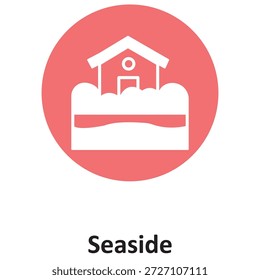 Icono de Vector de Seaside Home que puede modificarse o editarse fácilmente

