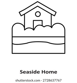Icono de Vector de Seaside Home que puede modificarse o editarse fácilmente

