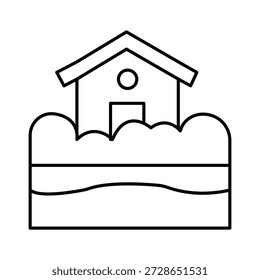 Icono de Vector de Seaside Home que puede modificarse o editarse fácilmente

