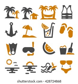 seaside icon set