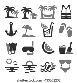 seaside icon set