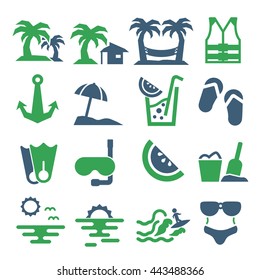 seaside icon set