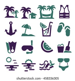 seaside icon set