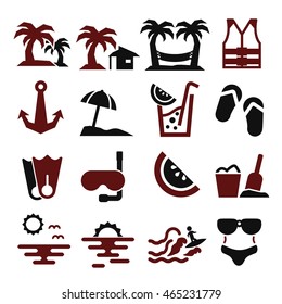 seaside icon set