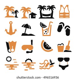 seaside icon set