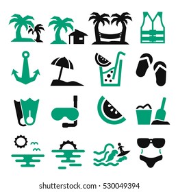 seaside icon set