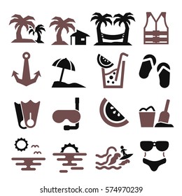 seaside icon set