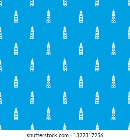 Seaside lighthouse pattern vector seamless blue repeat for any use