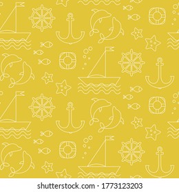 Seaside pattern flat illustration. Summer beach and vacation series.