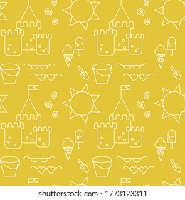 Seaside pattern flat illustration. Summer beach and vacation series.