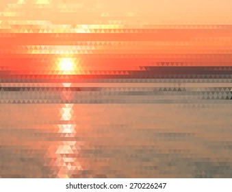 Seaside polygonal abstract vector background.