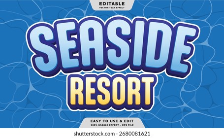 seaside resort editable text effect template