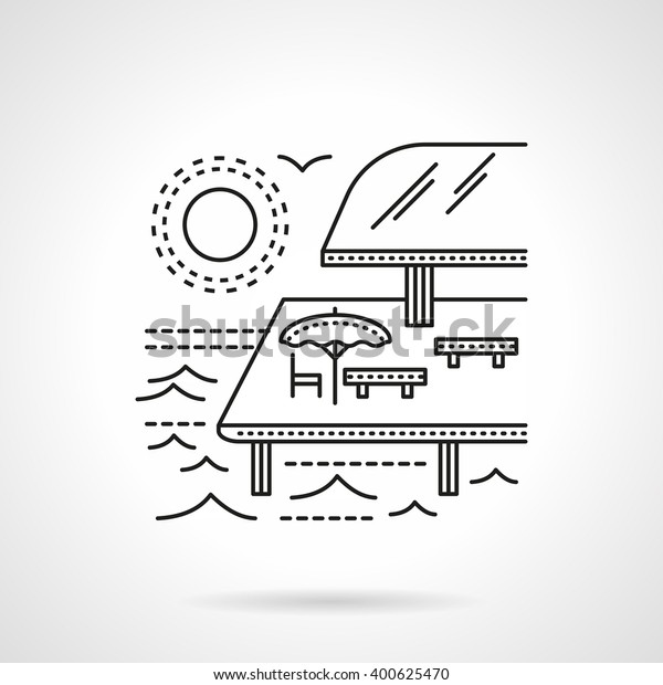 Seaside Sea Sun Lounge Terrace Tropical Stock Vector Royalty Free