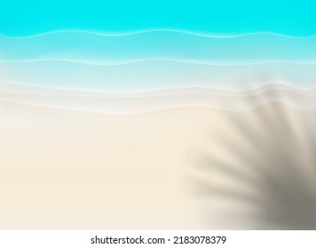 Seaside with shadow of tropical leaf