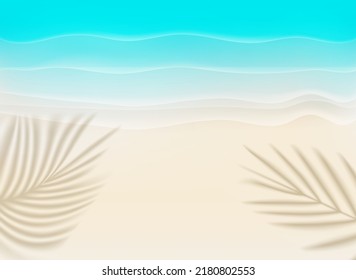 Seaside with shadow of tropical leaves