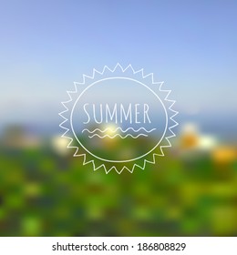 Seaside summer background. Interface background. Unfocused blurred wallpaper. Vector illustration.