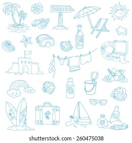 Seaside and Summer - design elements in vector