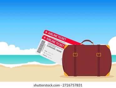Seaside vacation, seaside. Beach vacation concept, ocean trip. Vector, designer illustration, web banner. Vector.