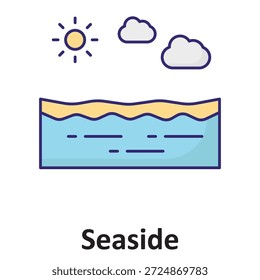 Icono de Vector costero que puede modificarse o editarse fácilmente

