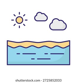 Icono de Vector costero que puede modificarse o editarse fácilmente

