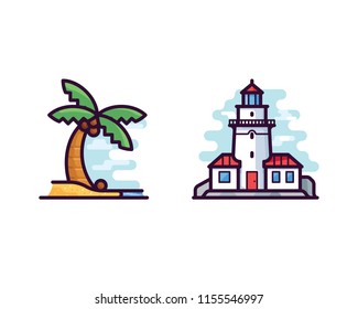 Iconos vectoriales de Seaside