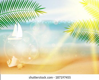 Seaside view poster design. EPS10