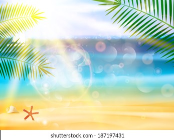 Seaside view poster summer design. EPS10