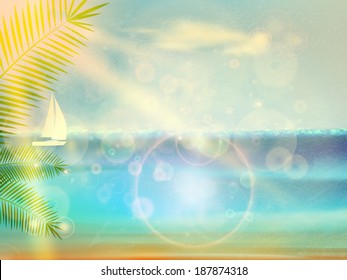 Seaside view poster summer design. EPS10