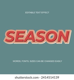 season 3d editable text effect