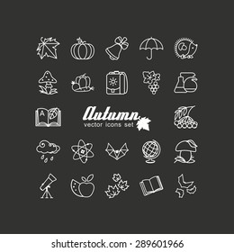 Season - autumn. Set of pictures. A vector.