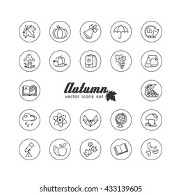 Season - autumn. Set of pictures. A vector.