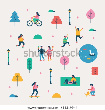 season background people character vector illustration flat design