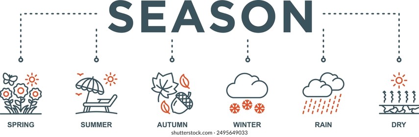 Season banner web icon vector illustration concept with icon