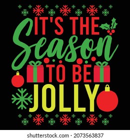 It's The Season To Be Jolly, Christmas Season, Christmas Label, Holiday Greeting Card