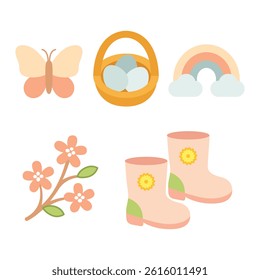 Season of bloom spring flat style