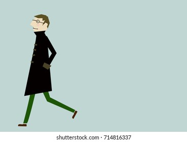 Season clip art. Winter Image.A men in winter clothes.