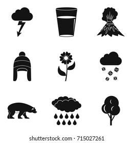 Season clouds icon set. Simple set of 9 season clouds vector icons for web design isolated on white background