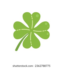 Jahreszeit Klee Symbol flache Vektorgrafik. Irland Tag. Glückstag einzeln