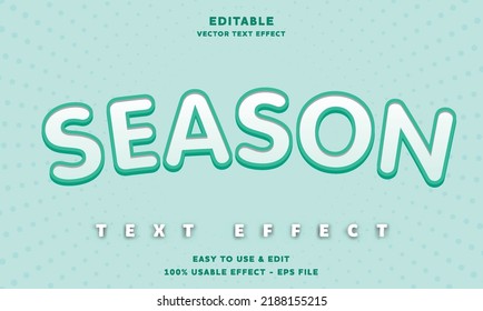 season editable text effect with modern and simple style, usable for logo or campaign title
