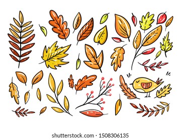 Season elements collection vector illustration. Design for holiday greeting cards, logo, sticker, banner, poster, print.