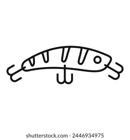 Season fish bait icon outline vector. Polar activity. Young season day outdoor