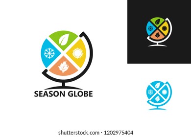 Season Globe Logo Template Design Vector, Emblem, Design Concept, Creative Symbol, Icon