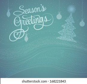 Season Greetings Card | Winter Snowy Background | Abstract Style