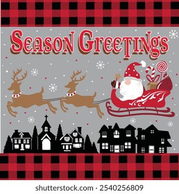 Season Greetings Gnome holiday poster design