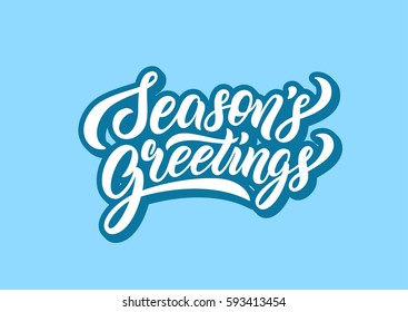 Season Greetings Lettering Text Banner. Vector Illustration.