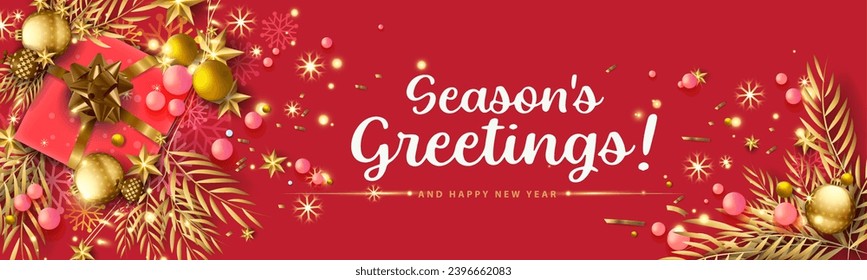 Season greetings typography composition. Decorative design element for postcards, prints, posters