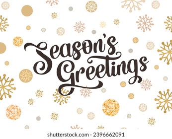 Season greetings typography composition. Decorative design element for postcards, prints, posters